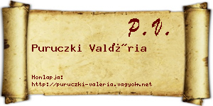 Puruczki Valéria névjegykártya